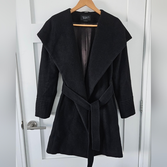 Sentaler mid length hooded wrap coat - Picture 2 of 7